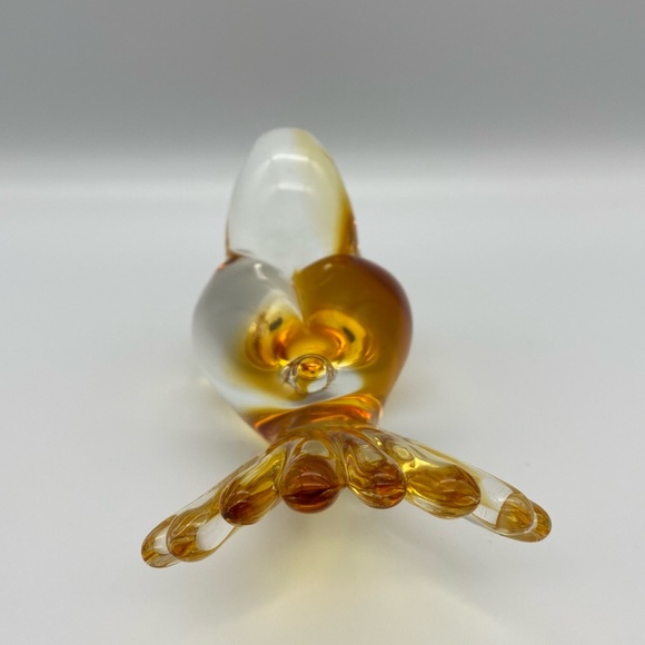 Amber Handblown Murano Glass Bird R Anatra Signed - Picture 3 of 14